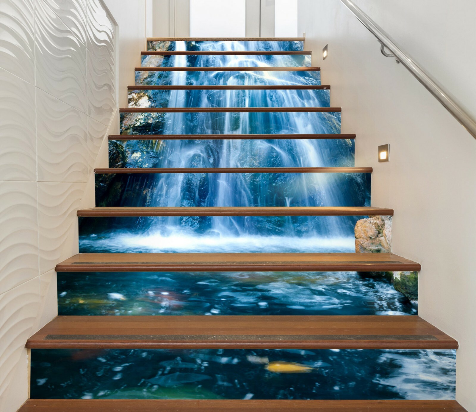 3D Blue Waterfall NA425 Stair Risers Decoration Photo Mural Decal Wallpaper Fay