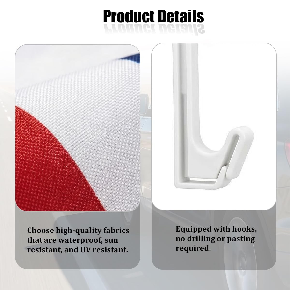 2 Pack 17×12 Inch American Car Flags with Window Clip Vehicle Window Mount Flag