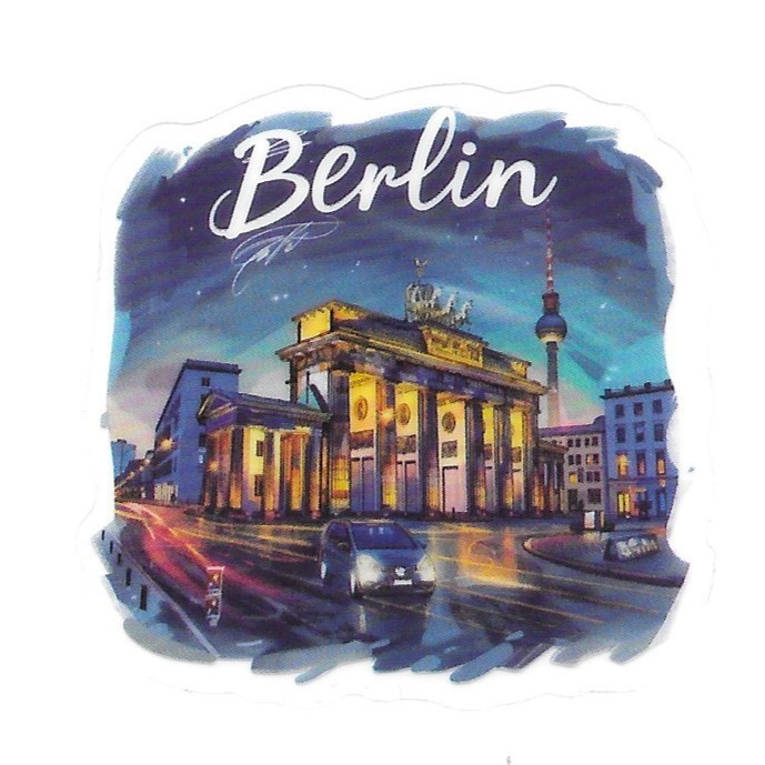 Germany Berlin Brandenburg Gate Landmark Die Cut Clear Vinyl Sticker Decal