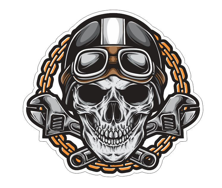 Biker Motorcycle Skull Sticker Stickers A796