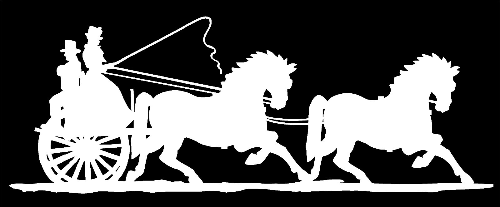 Horse Drawn Wagon Carriage Decal Tandem Team vinyl car truck trailer stickers