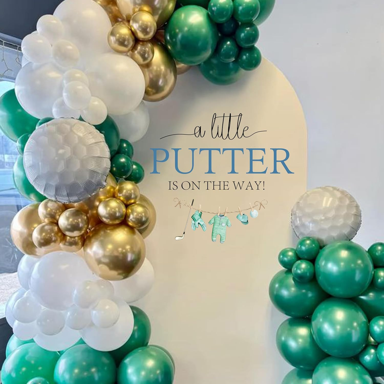 a Little Putter Is on the Way Decal – Sport and Golf Theme Baby Shower Sign Wall
