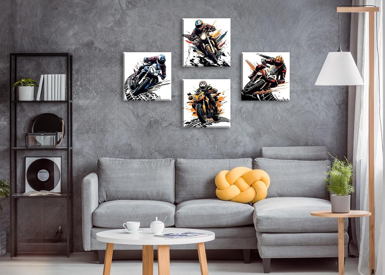 Motorcycle Wall Art Boys Room Decor Graffiti Motocross Posters Motorcycle Can…