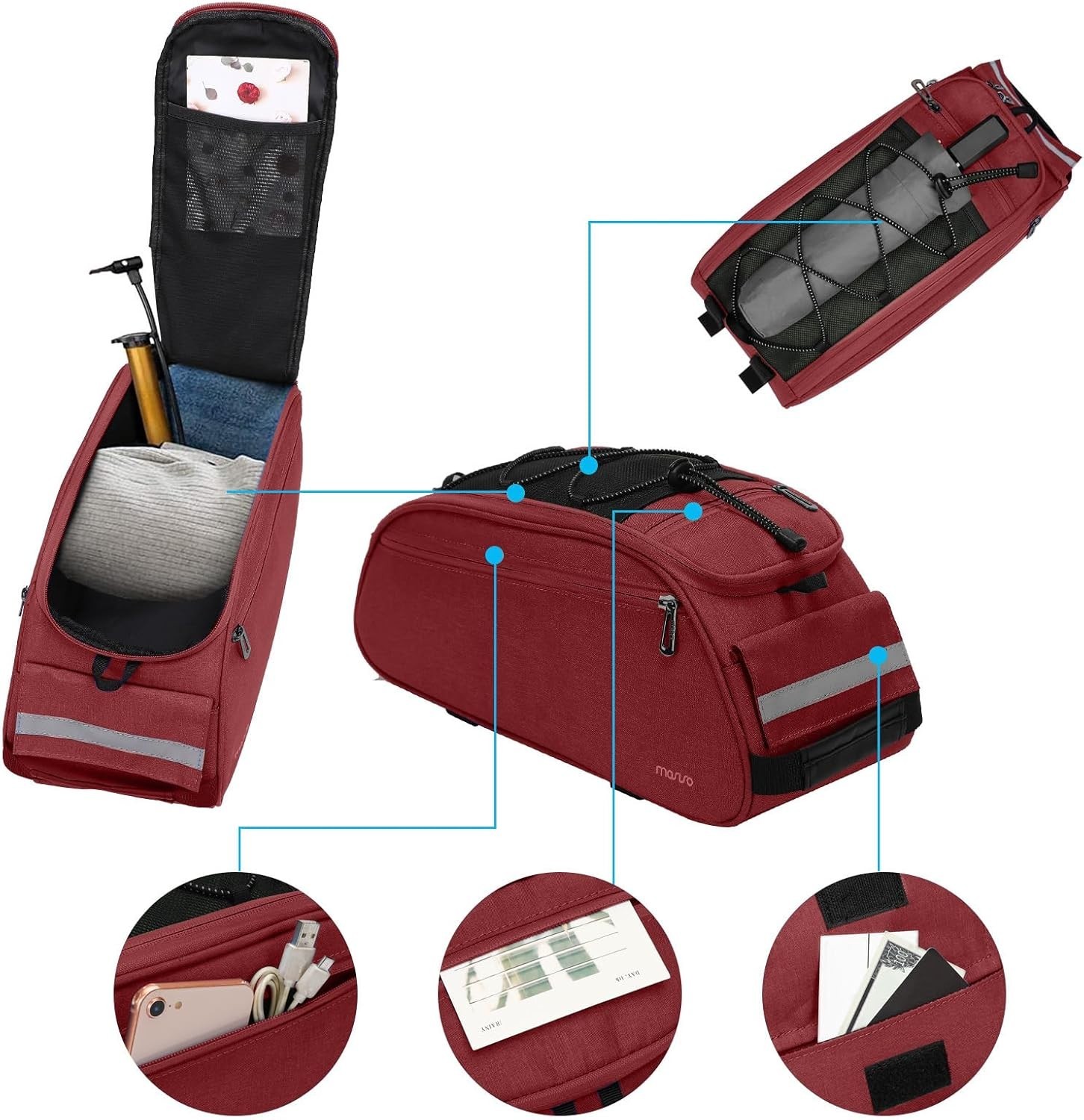 Bike Rack Bag, Waterproof Bicycle Trunk Pannier Rear Seat Pouch Cycling Bike …