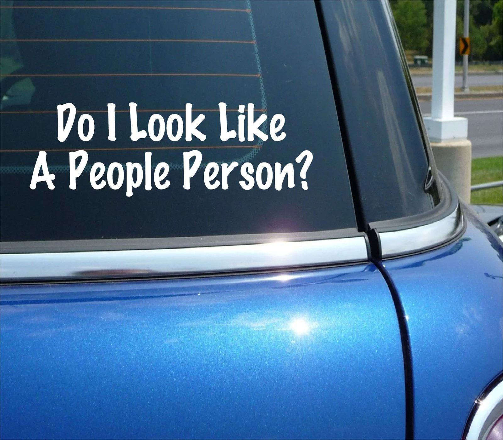 DO I LOOK LIKE A PEOPLE PERSON DECAL STICKER SOCIAL FRIENDLY FUNNY CAR TRUCK
