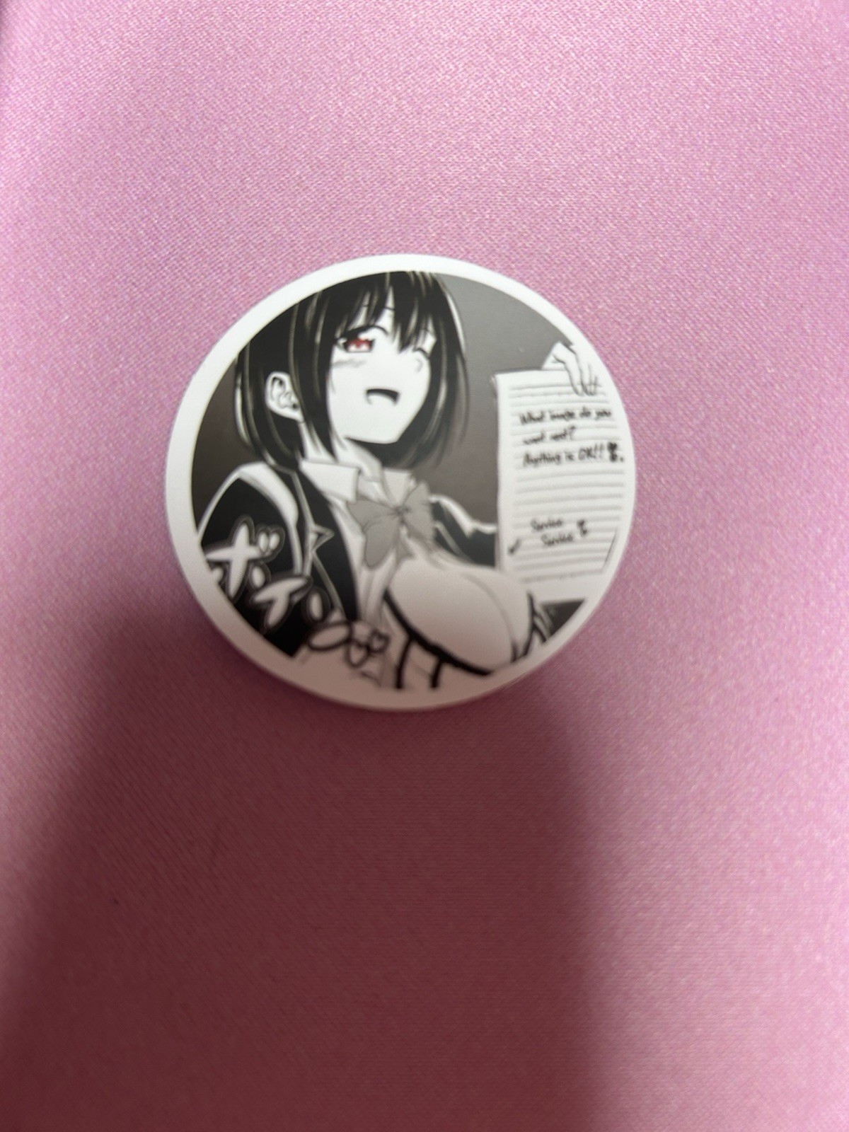 black and white waifu lewd fantasy girl sticker #16