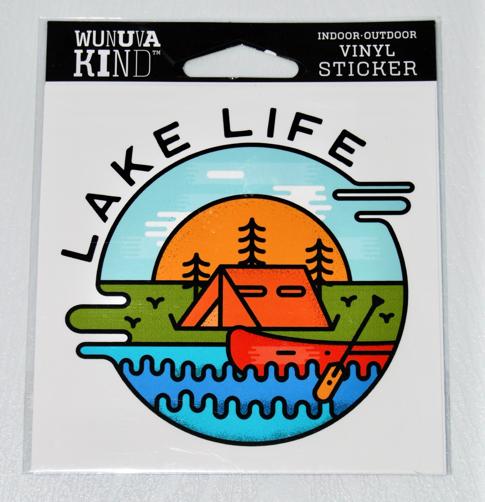 Lot of 4 Wunuva Kind Indoor-Outdoor Multicolor LAKE LIFE Vinyl Sticker