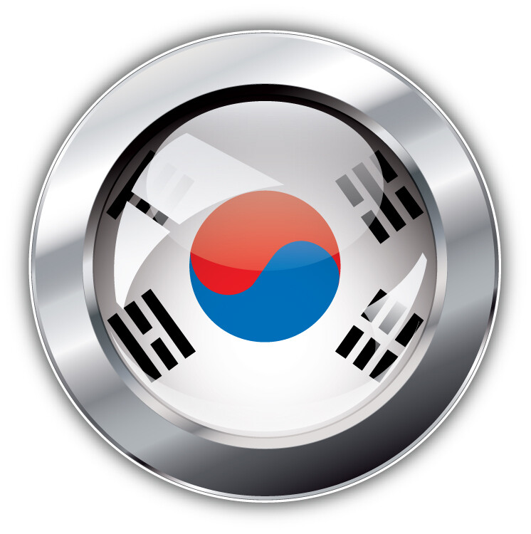 South Korea Flag Shiny Label Car Bumper Sticker Decal