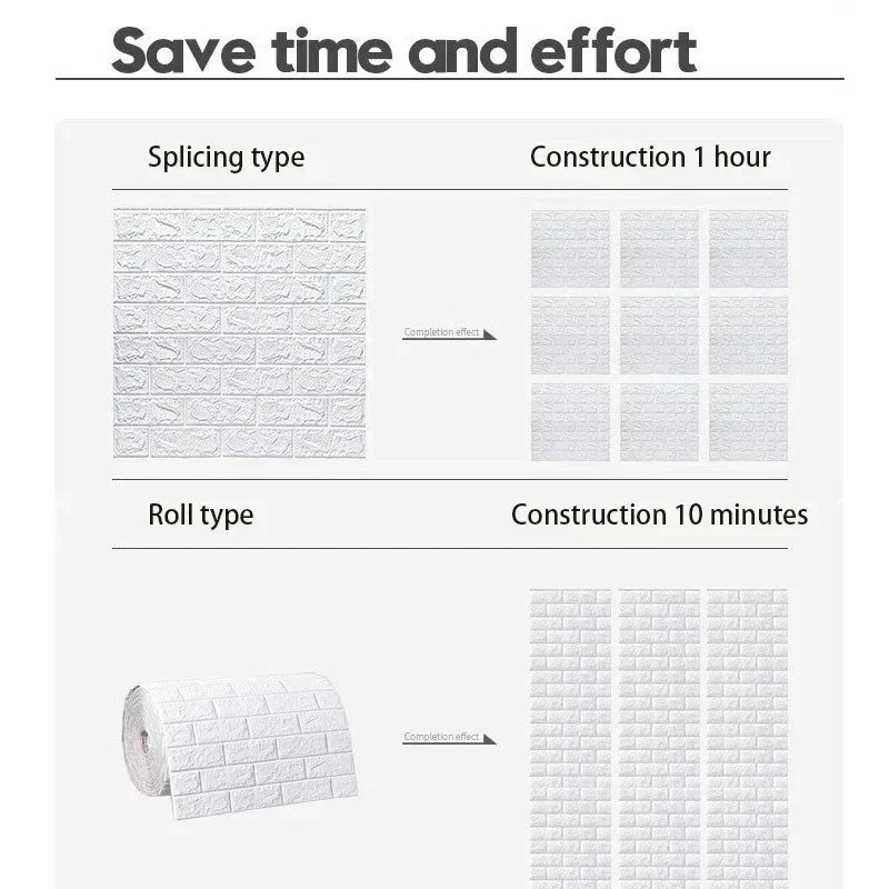 3D Foam Brick Self Adhesive Wallpaper Waterproof Wall Stickers Home Decor