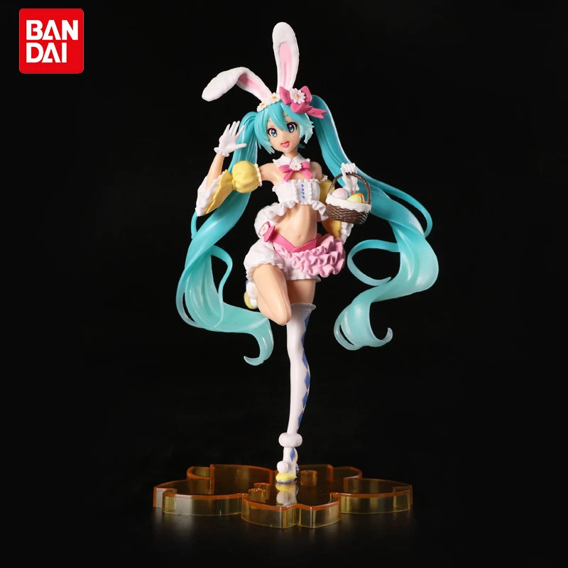 23CM Hatsune Miku Anime Figure Kawaii Pvc Model Doll Action Figurals Rabbit ears