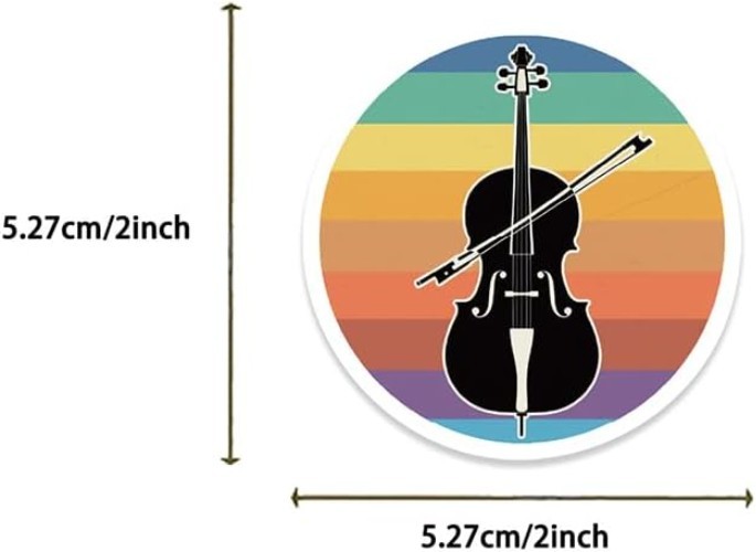 Violin Stickers |50Pcs Musical Instrument Waterproof Vinyl Decals for Water B…