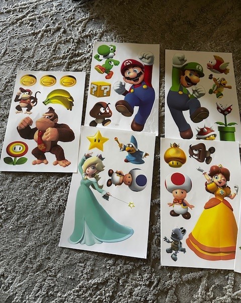 Mario Brothers – Cartoon Window Sticker/Clings – 9 Sheets (Removable)