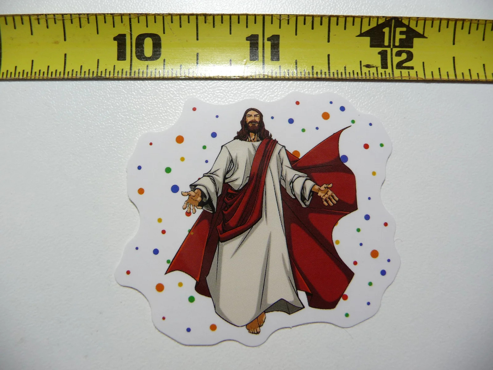 POLKA DOT JESUS FLOWING ROBE SMALL STICKER DECAL FAITH CHURCH CHRISTIAN BELIEF