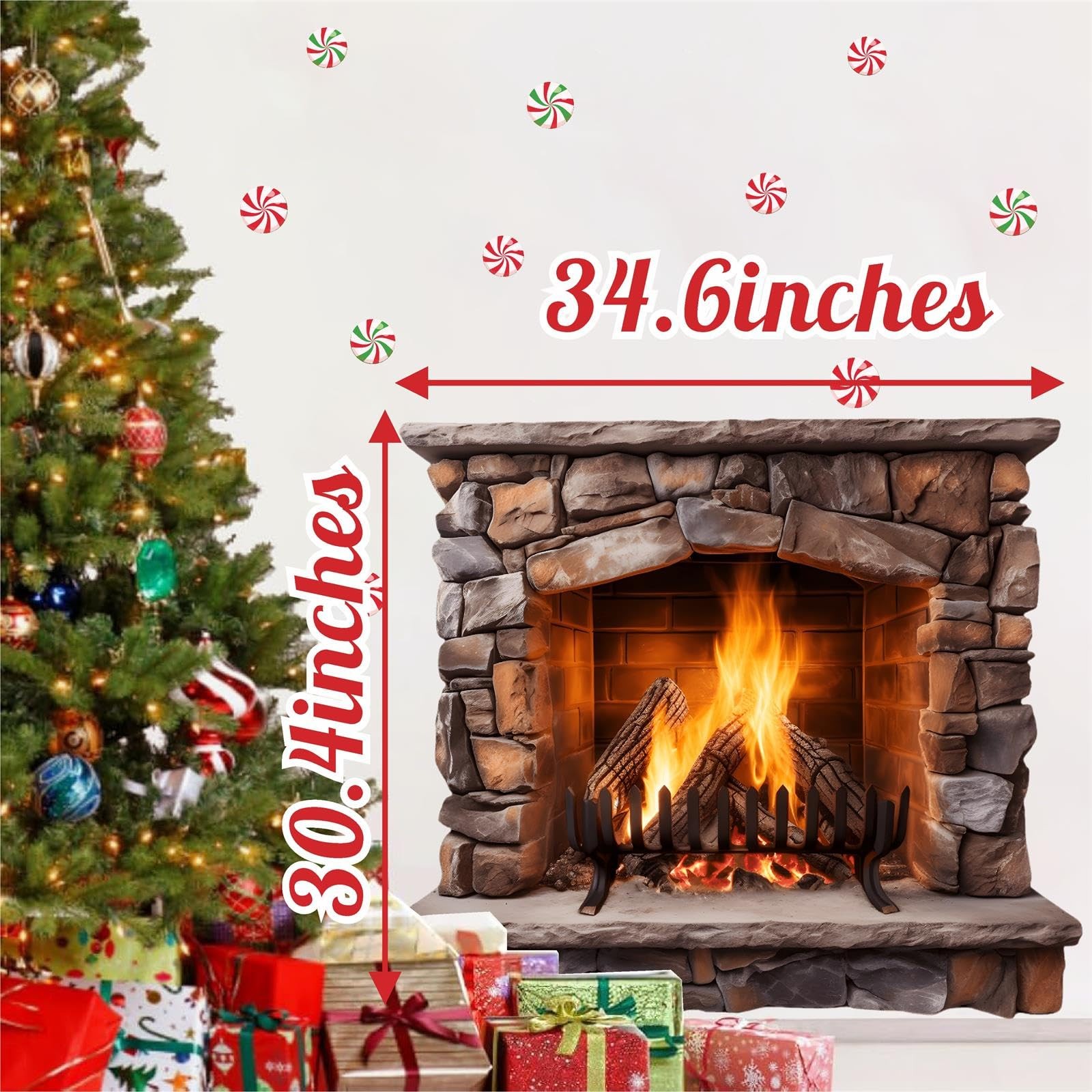 Large Christmas Wall Decals Christmas Wall Decoration Vinyl Sticker Peel and …