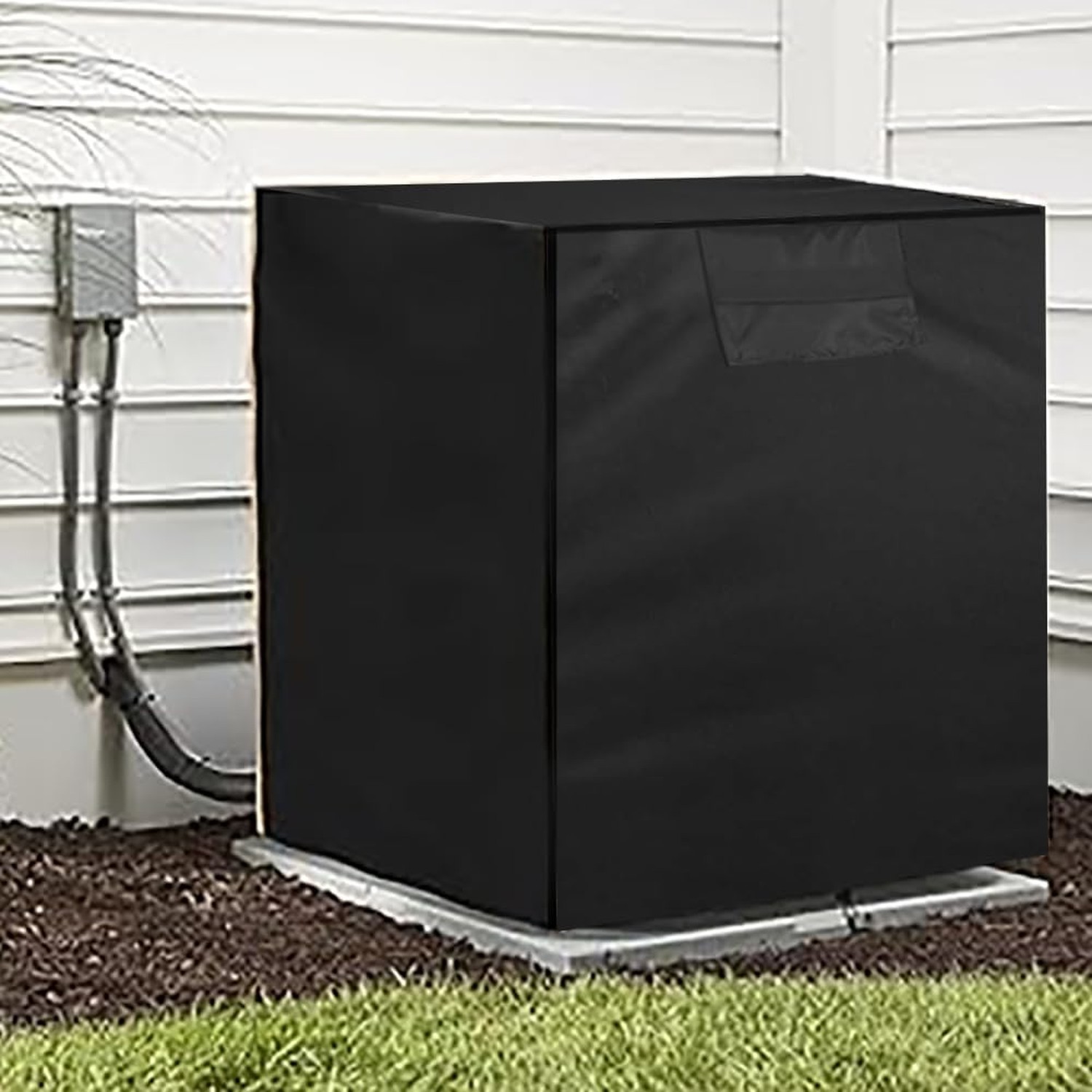 Air Conditioner Cover for Outside Units with Windproof Straps & Reinforced Bu…