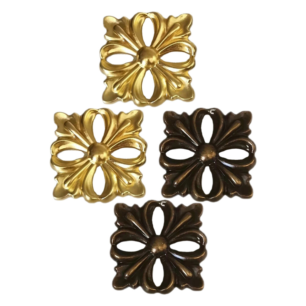 4Pcs Furniture Appliques Cabinet Door Zinc Alloy Appliques Furniture Decors