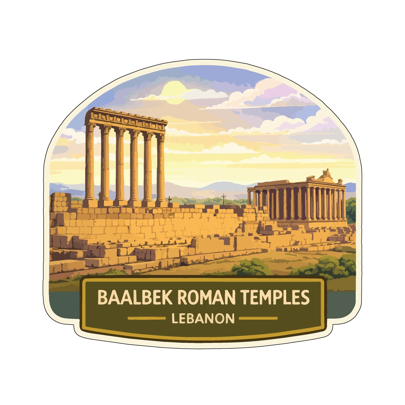 Baalbek Roman Temples Lebanon Sticker Decal Vinyl Die-Cut World Heritage Sites