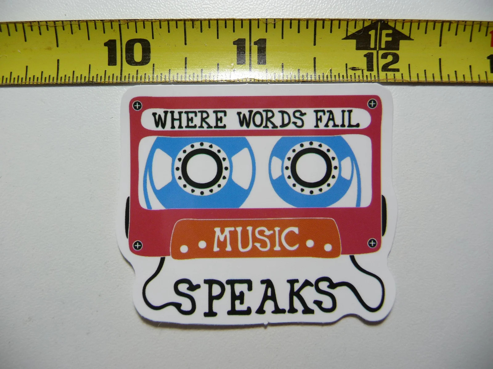 WHERE WORDS FAIL MUSIC SPEAKS SMALL STICKER DECAL MUSICAL FAN CONCERT FUN