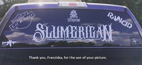 Fancy Slumerican Decal 36" Wide for Car, Truck, Window, or Smooth Surface