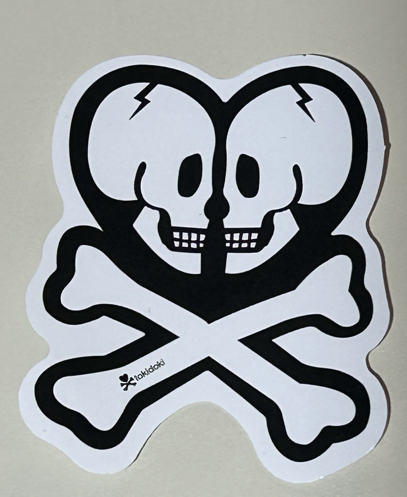 Sticker Decal Tokidoki Heart Skull And Crossbones 2.25”x2.75”in