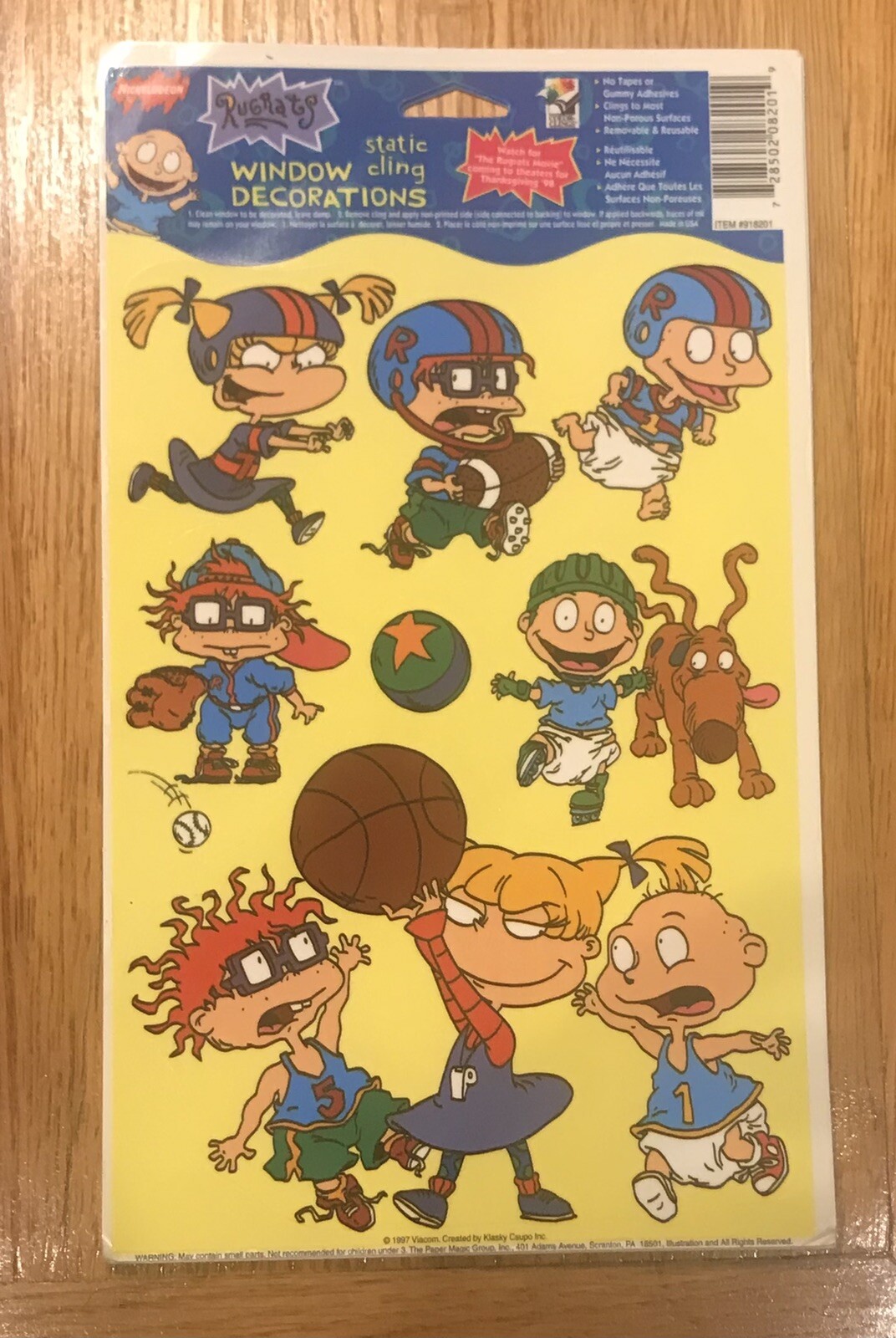 Vtg Rugrats Nickelodeon Static Cling Window Decorations Tommy Chuckie Lot Of 3