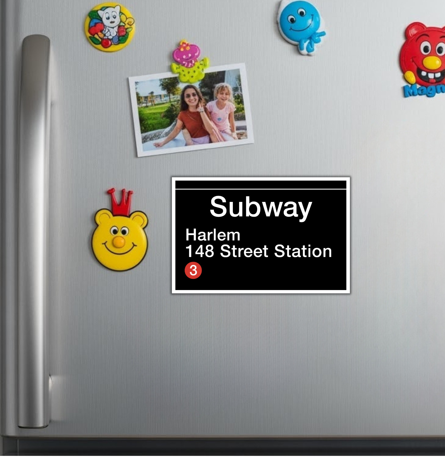 NYC Subway Signs Die Cut Glossy Fridge Magnets