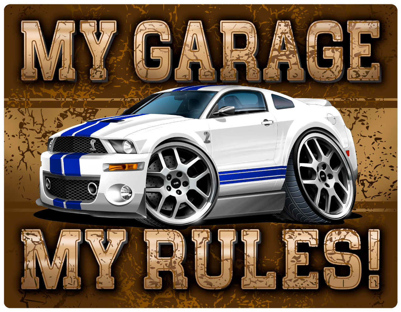 2007-09 Shelby GT500 Mustang Hardtop My Garage My Rules Wall Art Graphic Sticker