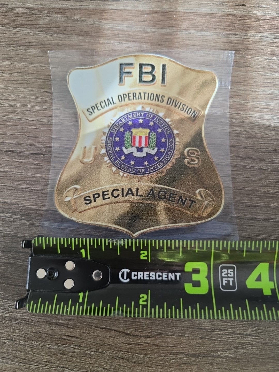 FBI Special Operation Division Badge UV DTF Decal Sticker Waterproof Made In USA