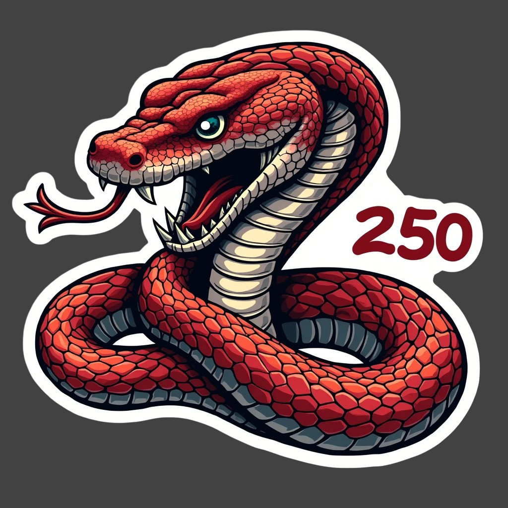 Snake 250 Sticker Vinyl Decal Patriotic USA Rattlesnake Freedom Graphic