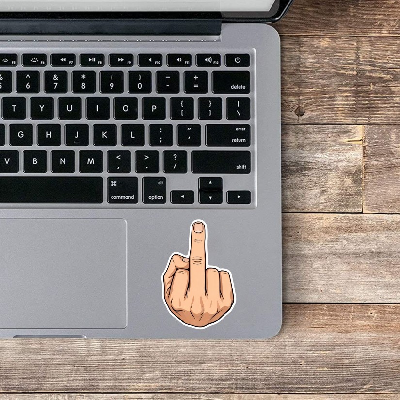 Middle Finger Funny Sticker, Peel N' Stick, Different Sizes.