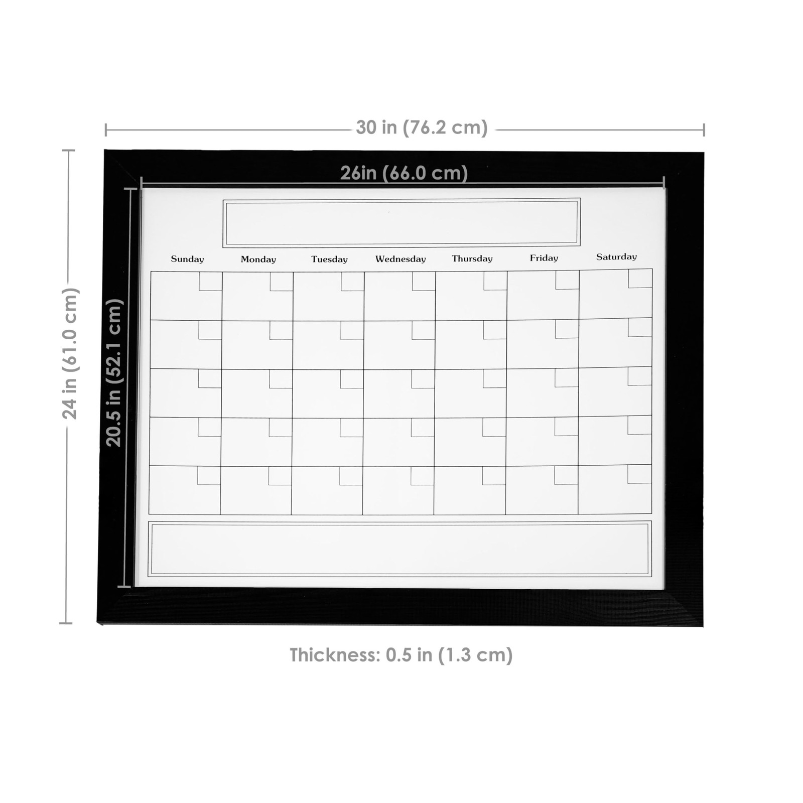 Sunnydaze Monthly Calendar Whiteboard for Wall – Dry Erase Board Calendar wit…