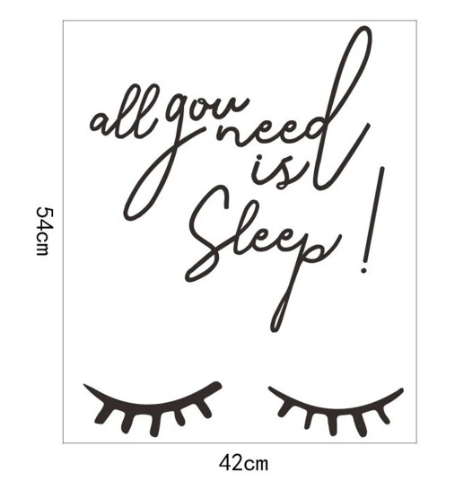 'All you need is Sleep' Quotes Wall Stickers Home Decor Living Room Bedroom