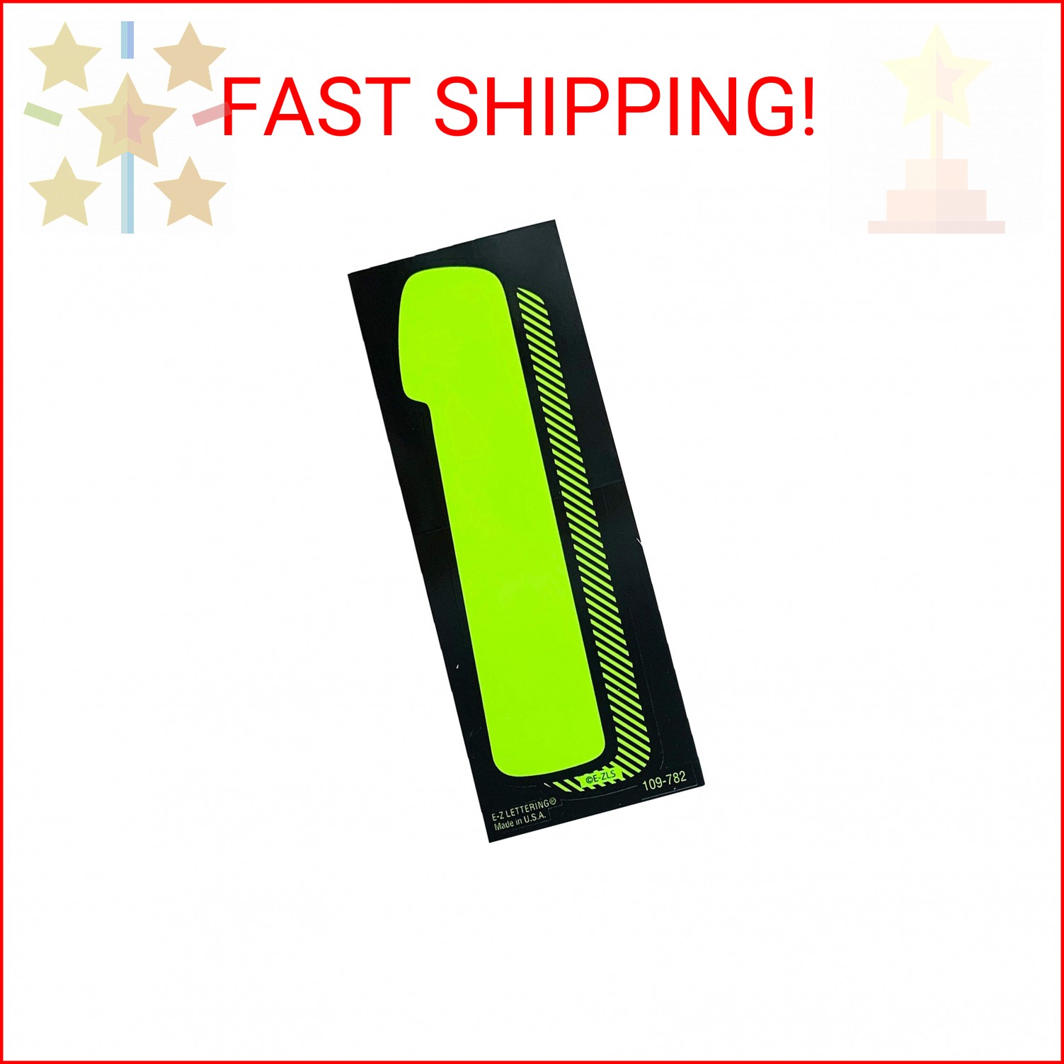 EZ Line Vinyl Decals for Cars Chartreuse Large Number Stickers Windshield Pricin