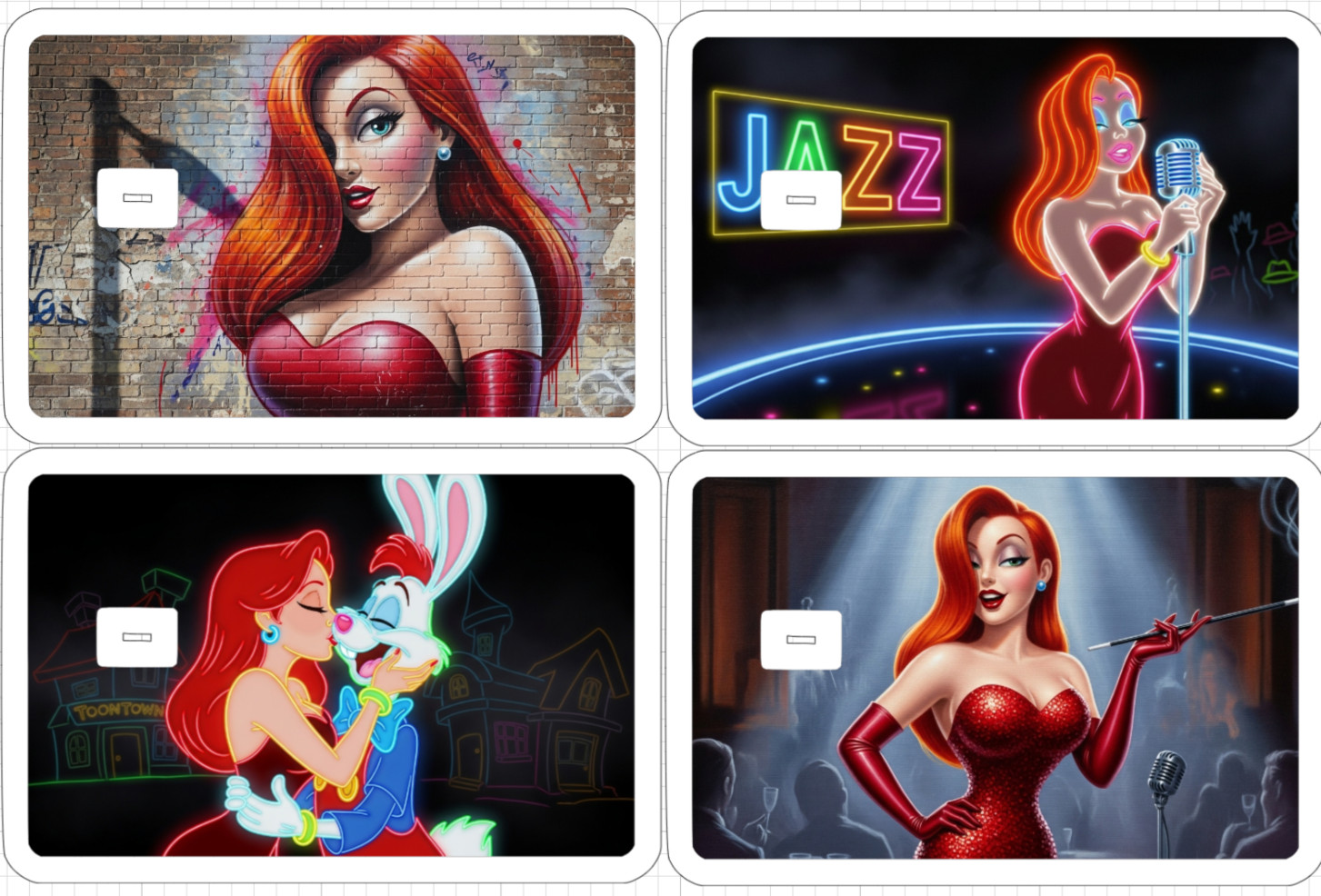 Jessica Rabbit Credit Debit ATM Card Skin Sticker Disney Roger Neon Art Retro