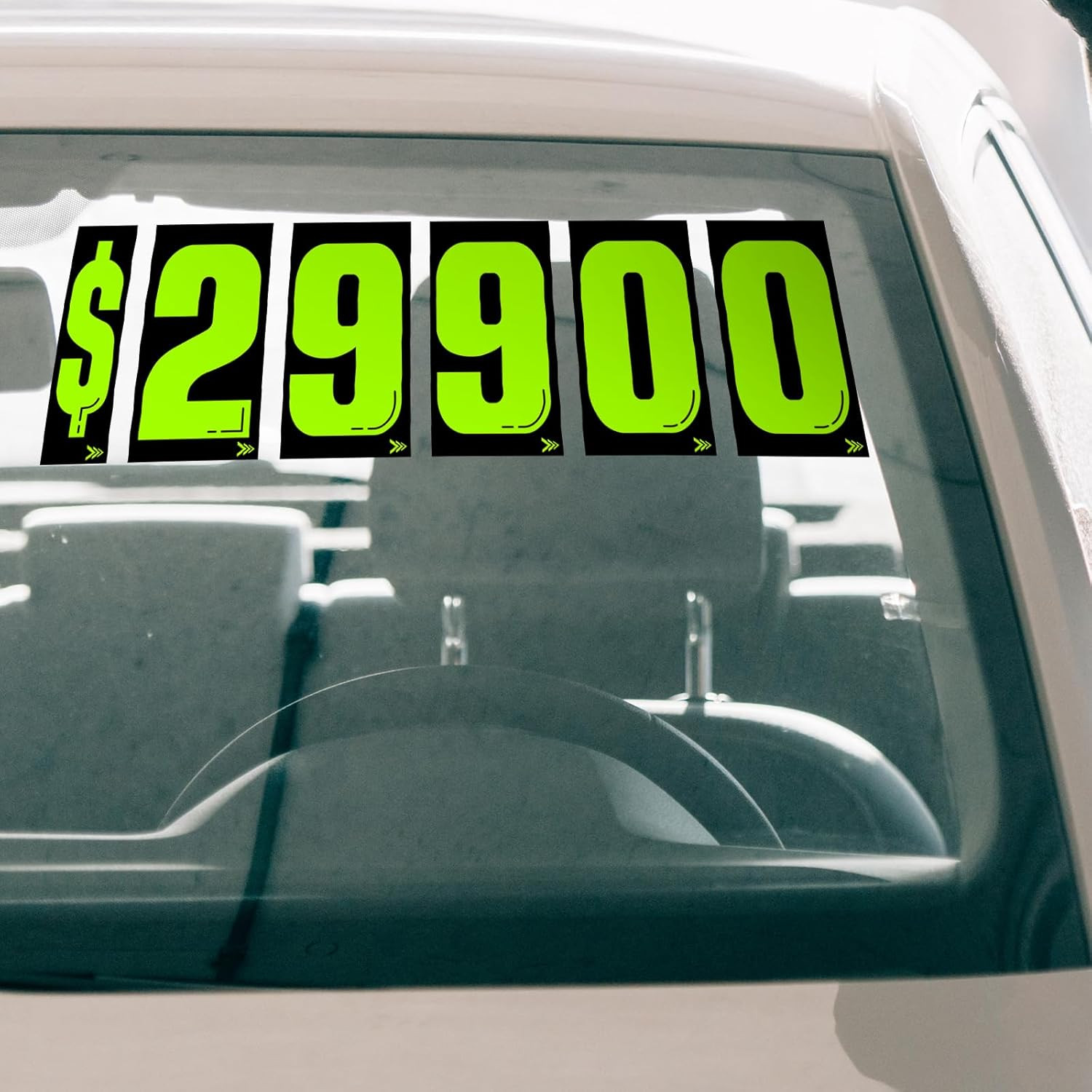 33 Pcs 7 1/2 Vinyl Number Decals Large Chartreuse Windshield Pricing Stickers Ca