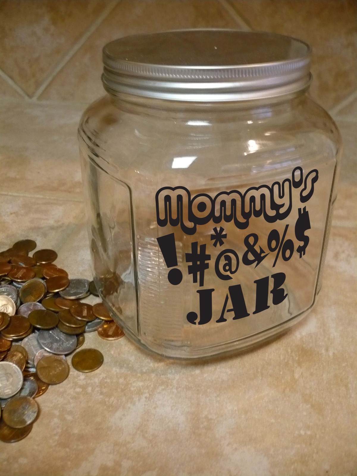 Mommy Daddy SWEAR JAR Vinyl Sticker Decal 5"h x 5"w (Jar not Included)
