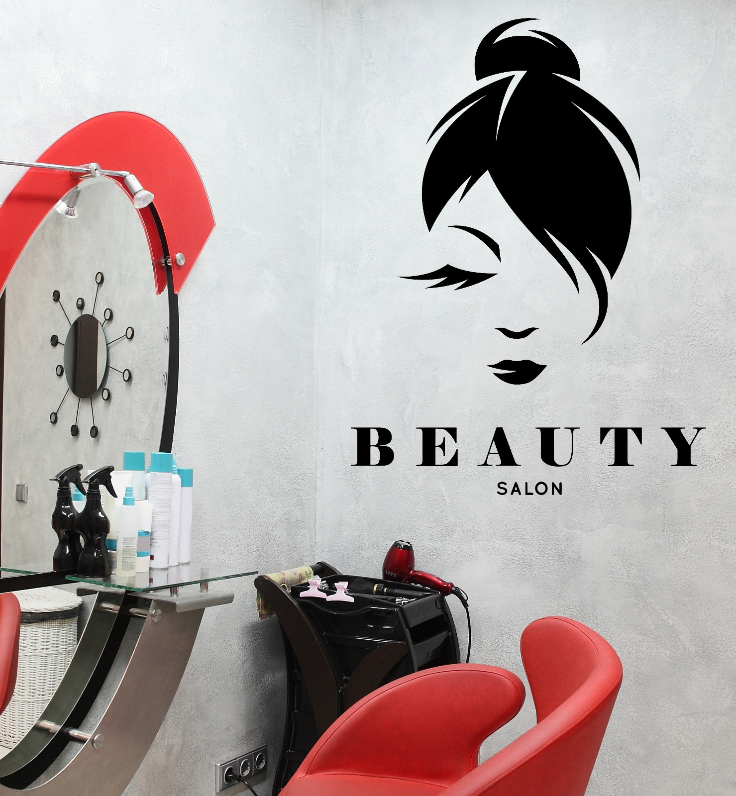 Wall Vinyl Decal Stickers Hair Style Beauty Salon Beauty Woman Decor z4746