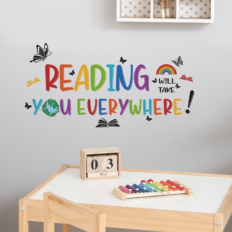 iMagitek Reading Corner Wall Stickers, Reading Will Take You Everywhere Inspi…