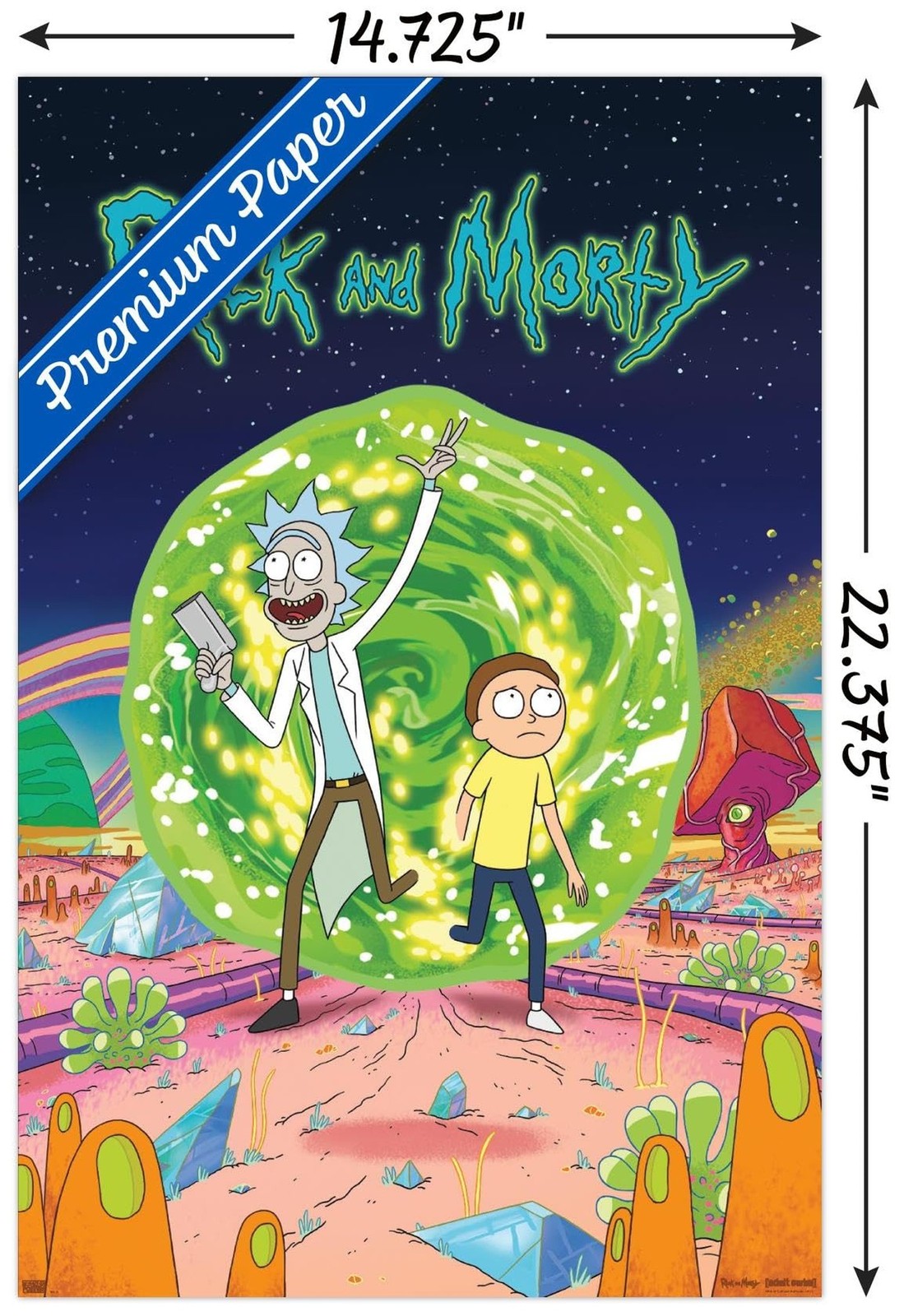 Trends International Rick And Morty – Cover Wall Poster, 14.725" x 22.375", P…