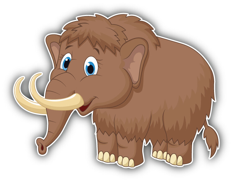 Mammoth Cartoon Car Bumper Sticker Decal