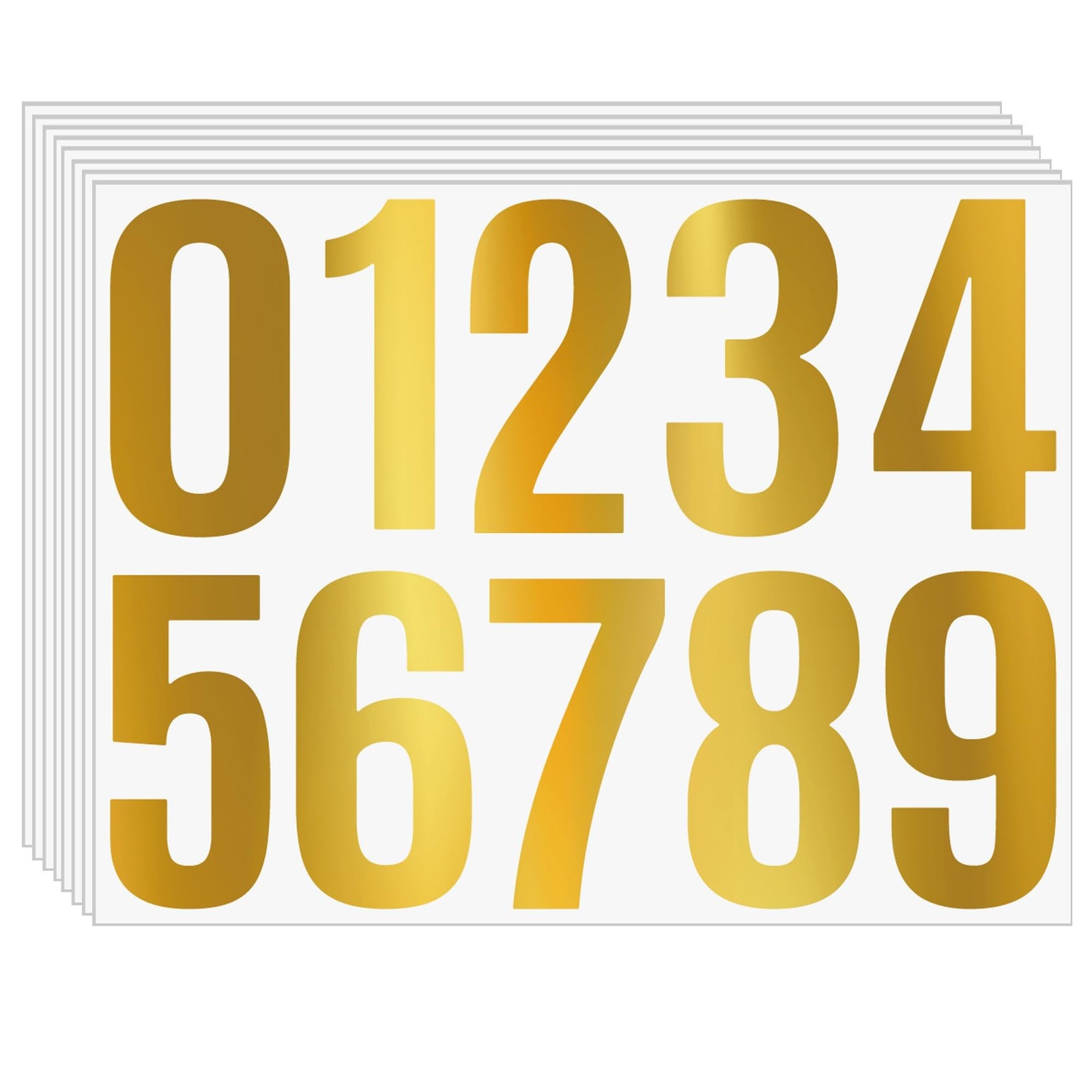 8 Sheets 4 Inch Number Stickers 0-9 – Waterproof Vinyl Self Adhesive Numbe