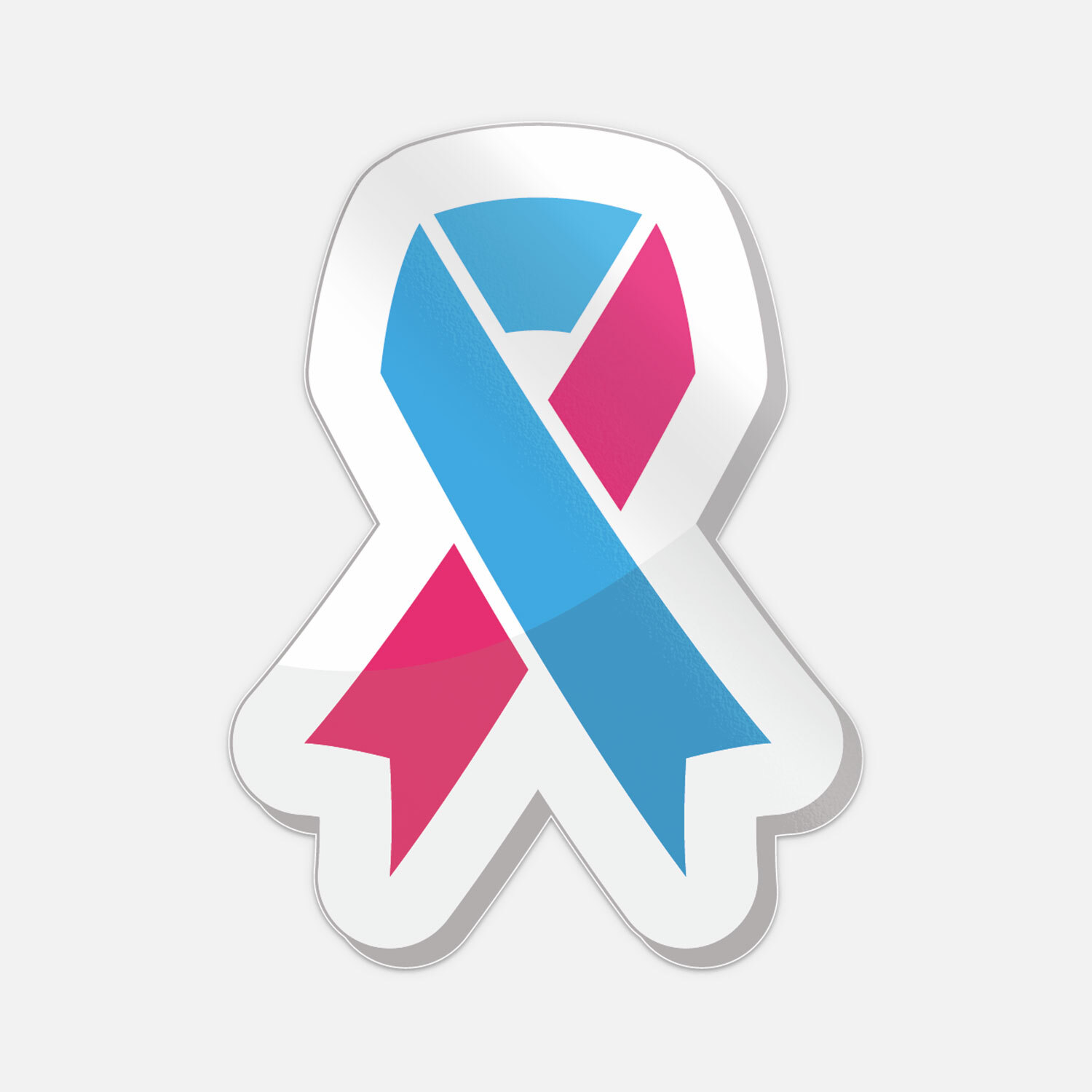 Pink And Blue Ribbon Car Bumper Sticker Decal