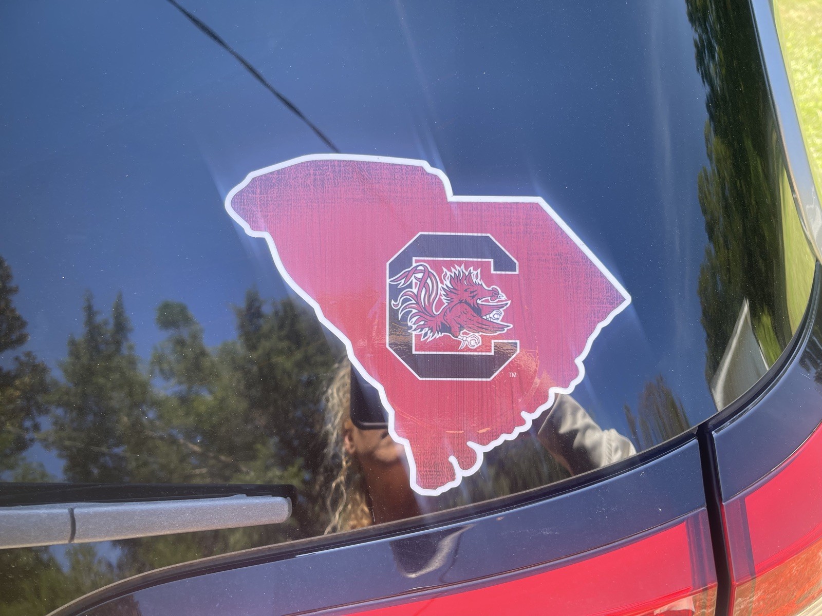 SC GAMECOCKS Laminated Decal Shape Of South Carolina Approx 10” Tall