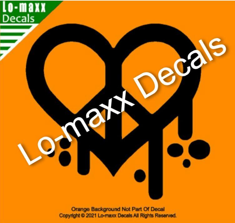 Dripping Graffiti Peace Heart Superior Quality Unique Die Cut Vinyl Decal Art