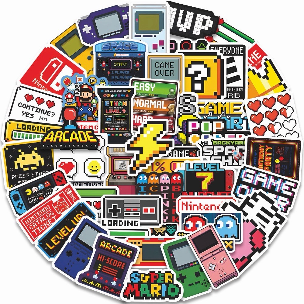 50pcs Waterproof Vinyl Stickers Nintendo Super Mario Luggage Phone Laptop Fridge