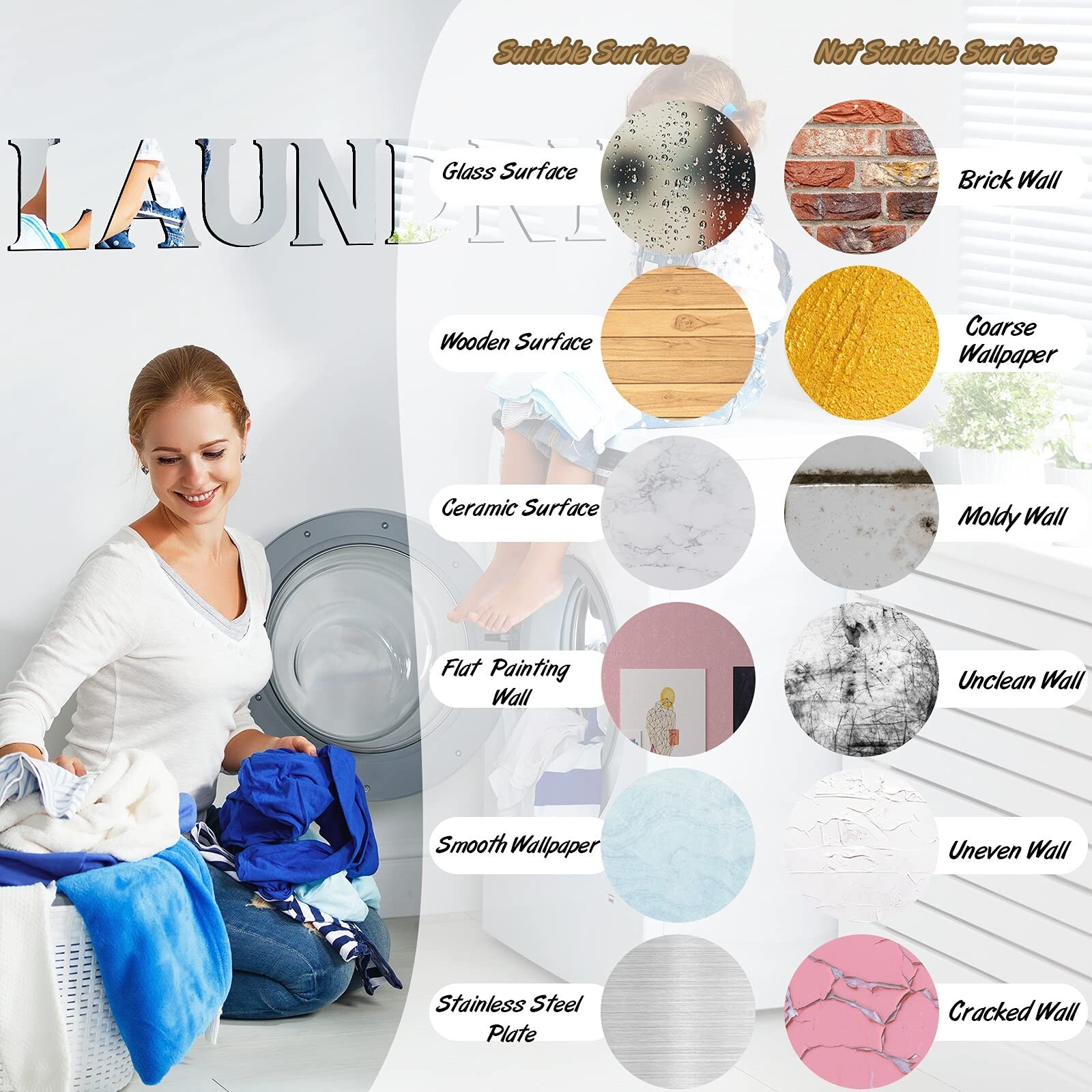 3D Acrylic Mirror Wall Stickers Laundry Room Mirror Wall Decal Circle Mirror …