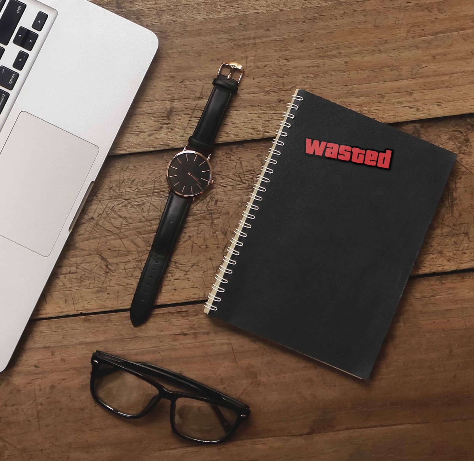 Wasted Funny Gaming Sticker