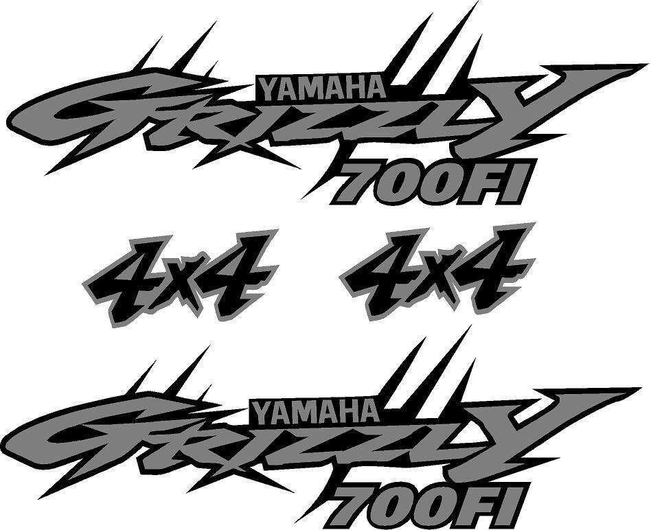 Yamaha Grizzly 4×4 700 Edition ATV Tank Decal Sticker kit Custom Silver