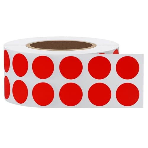 2000pcs Color Coding Dot Labels 1/2 inch 13mm Round Coding Dot Stickers Red