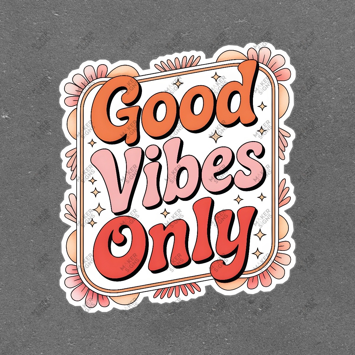 Retro Good Vibes Only Wall Art Sign Colorful Positive Quotes Decor #7429